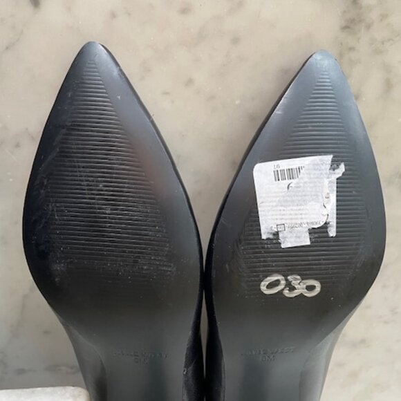 NINE WEST Elise Black 3" Smooth Nappa Leather Pointy Toe Pumps IOB - Picture 10 of 14